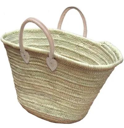 The Sun Basket Bag French Baskets Handles Leather Natural