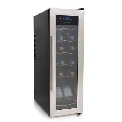 NutriChef 12-Bottle Home Wine Cooler Fridge