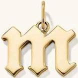 Mejuri 14k Gold Gothic Letter Pendant - Personalized Jewelry for Customization | Mejuri 14k Yellow Gold / I - Charm Pendant charm + pendant for woman