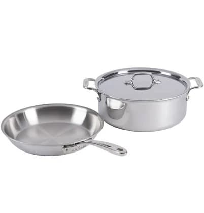 D3 Stainless Everyday 3 Piece Pots and Pans Cookware Set