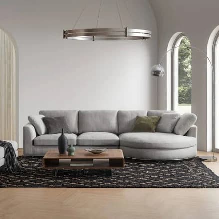 Castlery Customized Round Chaise Sectional Sofa