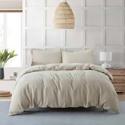 Royal Tradition Pre-Washed Belgian Flax Linen Duvet Cover Set