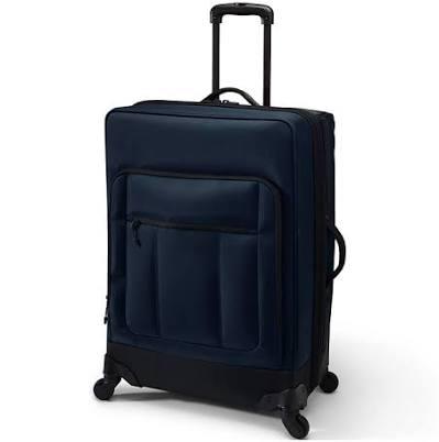 Lands' End Travel Checked Rolling Luggage Bag