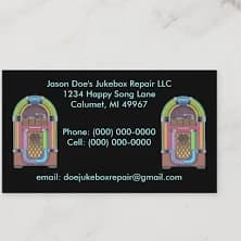 Jukeboxes Jukebox Retro Style Business Card