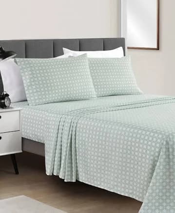 Sunham Microfiber Easy Care Printed 4-pc. Sheet Set
