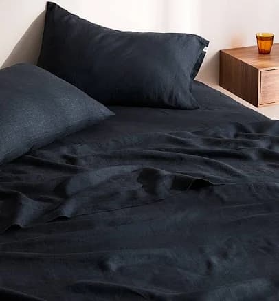 Pre-washed pure linen sheet Fits mattresses up to 16 in