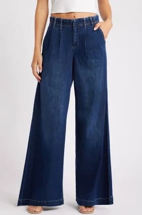 1822 Denim Women's High-Waist Super Wide-Leg Pleated Jeans
