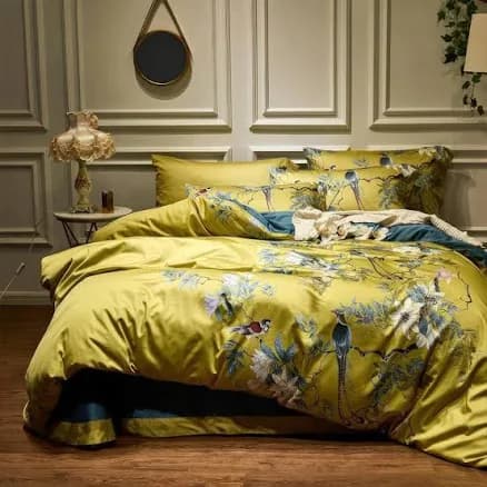 Holsper Golden Birds Bedding Set