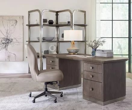 Modern Mood Dark Brown Executive Home Office Set by Hooker Furniture - Brown 6850-10462-89 Contemporary and Modern Style, Metal/Wood Material