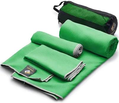 OlimpiaFit Quick Dry Towel 3 Size Pack of Lightweight Microfiber Travel Towels w/Bag