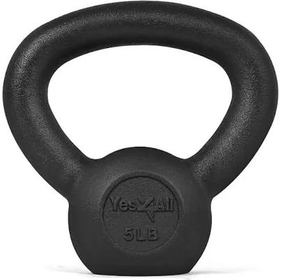 Yes4All Solid Cast Iron Kettlebell Weight – Great for Full Body Workout and Strength Training – Kettlebell