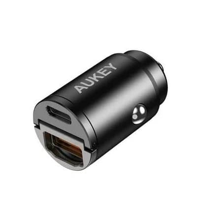30W Car Charger with Foldable Handle and Dual-Port Compatible with iPhone iPad Samsung