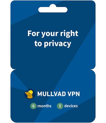 Mullvad VPN | 5 Devices for 6 Months | Protect Your Privacy with Easy-to-Use XS-QB-83