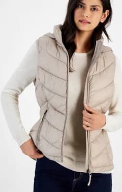 Charter Club Women's Packable Hooded Puffer Vest