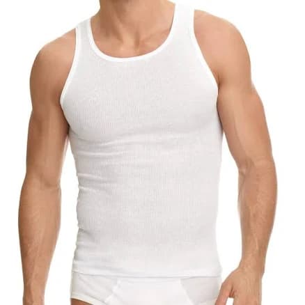Famous Brand Value Packs of Men's Black & White Ribbed 100% Cotton Tank Top A Shirts Undershirt