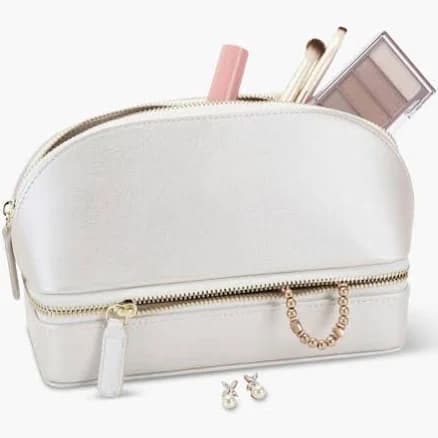 Jewelry And Makeup Travel Organizer - White