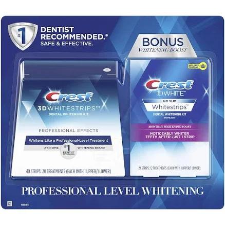 Crest 3D White Whiteningstrips Professional Effects + Crest 3D White Whiteninstrips 1 Hour Express (48 Count)