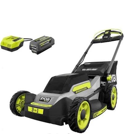 Ryobi 40V HP Brushless 20 in. Cordless Electric Battery Walk Behind Self-Propelled Mower with 6.0 Ah Battery and Charger