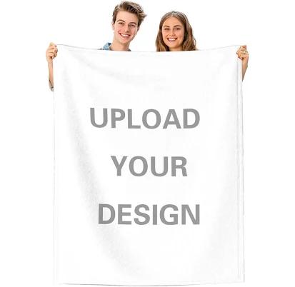 WarmHugs Customized Blanket with Your Design Text Logo Name Picture Personalized Fleece Throw Blankets Custom Gifts for Dad Mom Girlfriend Husband