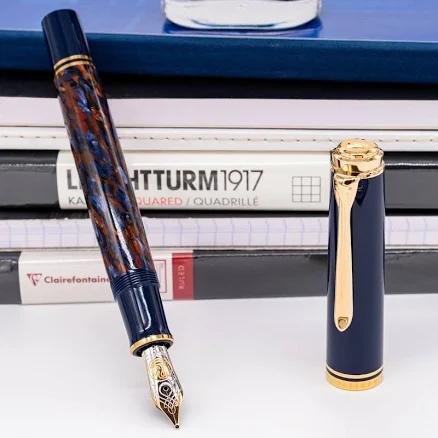 Pelikan Souveran M800 Stone Garden Fountain Pen Italic Broad