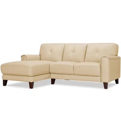 Closeout! Ashlinn 86" 2-Pc. Pastel Leather Sectional, Created for Macy's - Butter Yellow