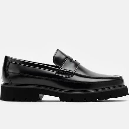 Marc Nolan Leather Lug Penny Loafers