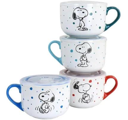 Peanuts Freckled Joy 25oz Stoneware Soup Cup and Lid Set