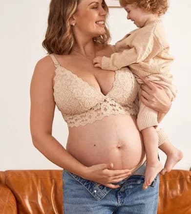 MOMANDA Women's Lace Wirefree Padded Nursing Bralette