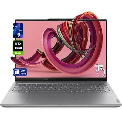 Lenovo Yoga Pro 9i Laptop, Intel Core 9-185H, 32 GB LPDDR5X RAM, 1 TB PCIe SSD, 16" 3.2K Mini LED Touchscreen (3200x2000) Display, Nvidia G-Force
