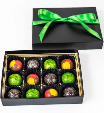 12 Piece Le Chocolatier Jewel Collection of Hand Painted Truffles (Chocolate Type: Original/Dairy)