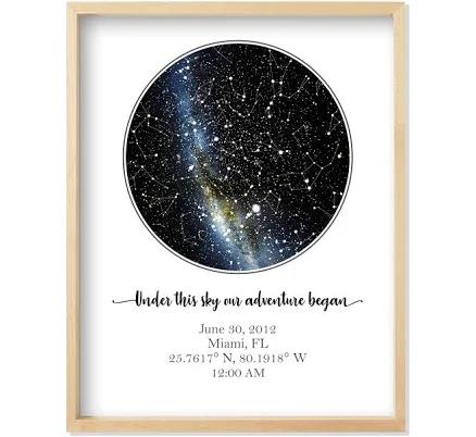 Personalized Star Map - Custom Star Map (Unframed, Multiple Sizes, Star Print, Star Constellation Map Wall Art, Great Gift, Special Occasion,