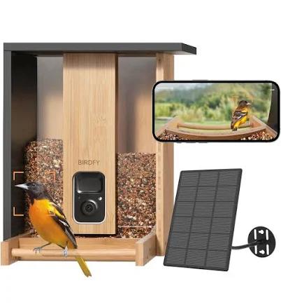 NETVUE by Birdfy AI Smart Bird Feeder with Camera Solar Powered, Permanent AI Identify 6000+ Bird Species & Motion Detection, Renewable Upgraded