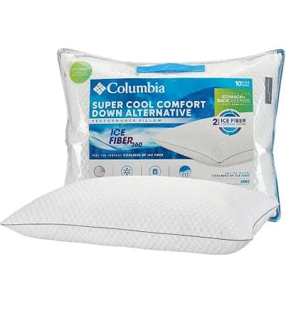 Columbia Comfort Ice Fiber Soft Down Alternative Bed Pillow
