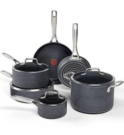 T-Fal Stone Force Nonstick Cookware 10 Piece Pots and Pans Set