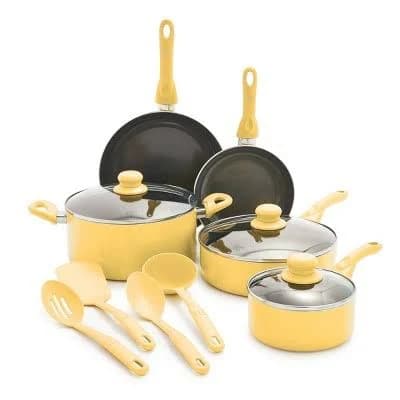 GreenLife Essentials 12pc Ceramic Nonstick Aluminum Cookware Set