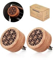 Essential Oil Car Diffuser, 2 PCS Car Aromatherapy Wood Diffuser with Vent Clip