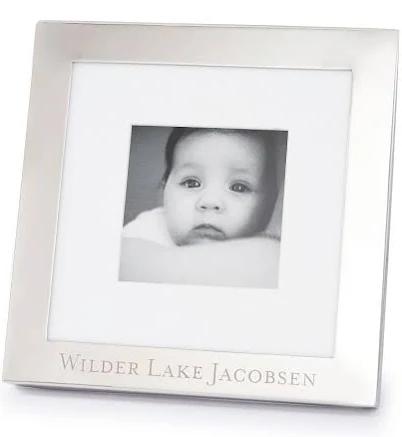 Silver Photo Frame Horizontal Personalization