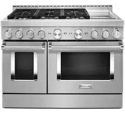 KitchenAid 48" Smart Commercial-Style Gas Range with Griddle