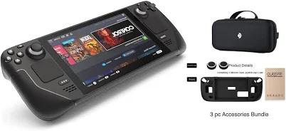 Valve Steam Deck 1TB Upgraded Handheld Gaming Console with Carring case, 1280 x 800 LCD Display Silicone Soft Cover Protector & Joystic Cap &