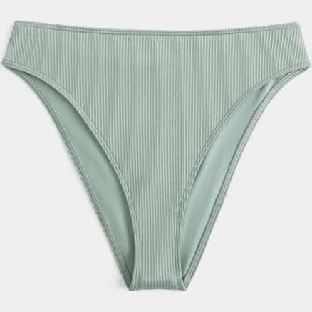 Hollister Women's Curvy High-Leg High-Waist Ribbed Bikini Bottom
