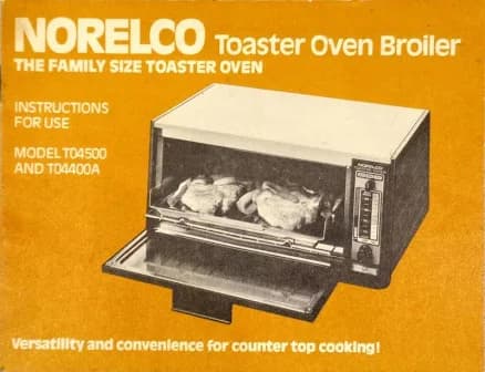 Norelco Toaster Oven Broiler Instruction Booklet For Model T04500 &