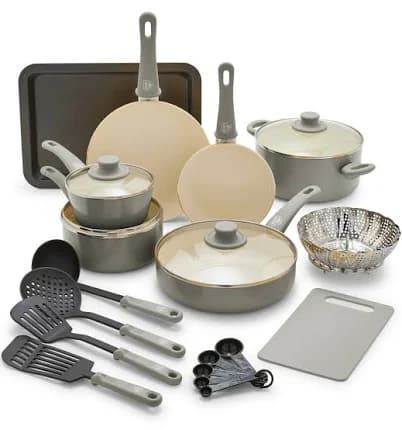 GreenLife 18-Piece Soft Grip Ceramic Non-Stick Cookware Set