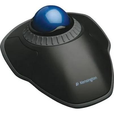 Kensington-1pk Orbit Trackball With Scroll Ring, Usb 2.0, Left/Right Hand Use, Black/Blue