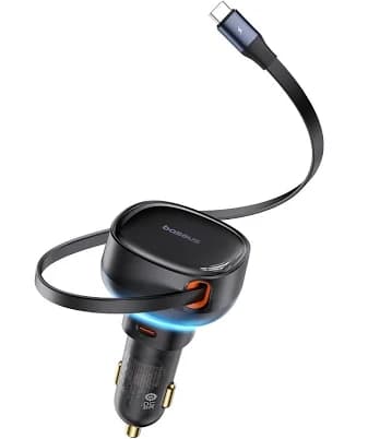 Baseus 60W Retractable USB C Car Charger