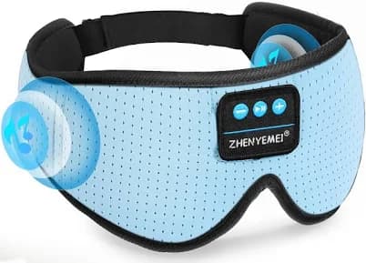 Bluetooth Sleep Headphones White Noise Sleep Mask | 3D Eye Mask for Sleeping | Relaxing Soothing Sounds | 16hrs Playingtime | Light Blocking Eye