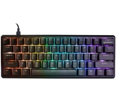 Raidmax Mini ONE MK01GMB 60% Gasket Keyboard - Compact and ARGB Gaming Keyboard, Mini Mechanical, RGB Lighing, Hot Swap Switch
