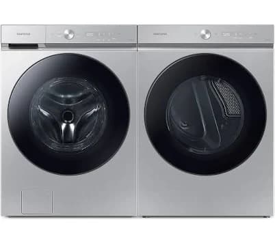 Samsung Bespoke Ultra Capacity Front Load Washer and Gas Dryer in Silver Steel(BNDL-1657833857548) - Laundry Washing Machine