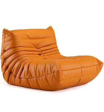 Ligne Roset Togo Sofa Couch Fiber Leather Orange