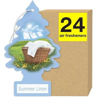 Little Trees Auto Air Freshener Hanging Card Summer Linen 24-Pack