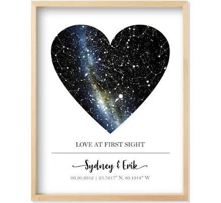 Custom Star Map - Personalized Star Map (Multiple Sizes, Unframed Print, Star Constellation Map, Wall Art - Special Occasion, Engagement, Wedding,